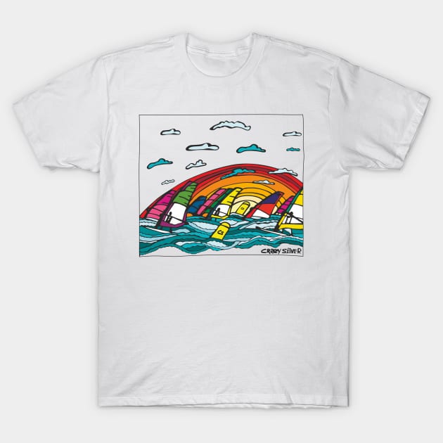 Windsurfing racing T-Shirt by CRAZY SILVER